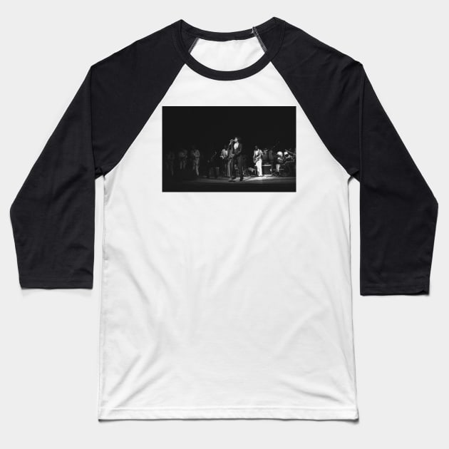 James Brown BW Photograph Baseball T-Shirt by Concert Photos